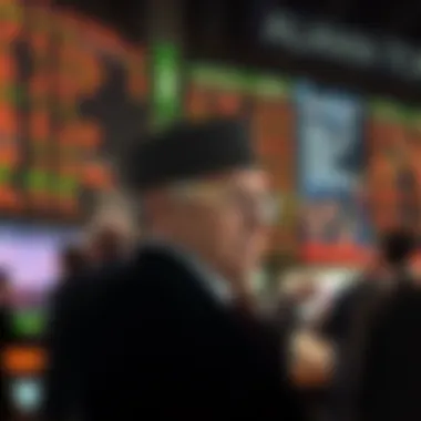 Berkshire Hathaway logo with stock market background