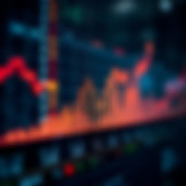 Graph illustrating stock price decline