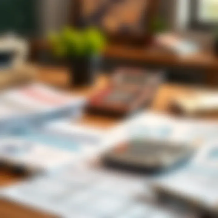 Planning for Retirement Calculator and financial documents on a desk