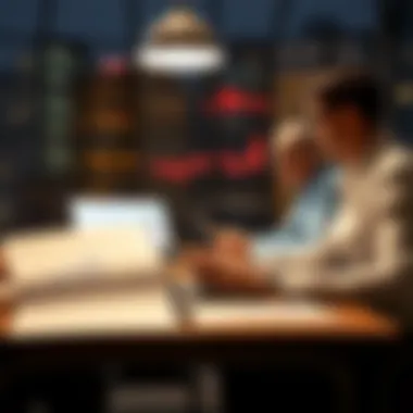 Business meeting with financial charts