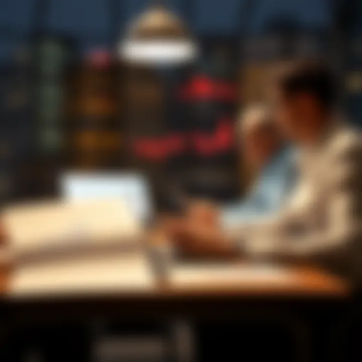 Business meeting with financial charts