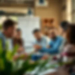 A strategic planning session with a diverse team engaged in brainstorming