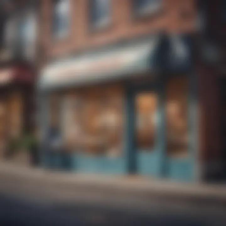 Small business storefront with a closed sign