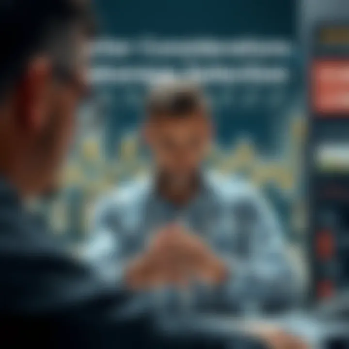 A conceptual image highlighting investor considerations for brokerage selection