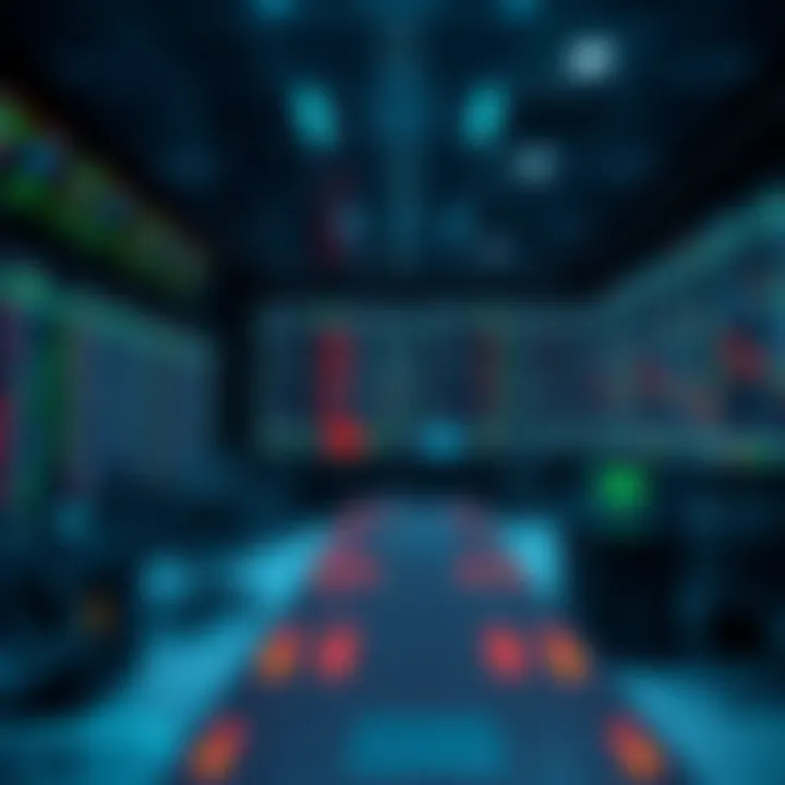 An advanced trading room equipped with AI-powered systems