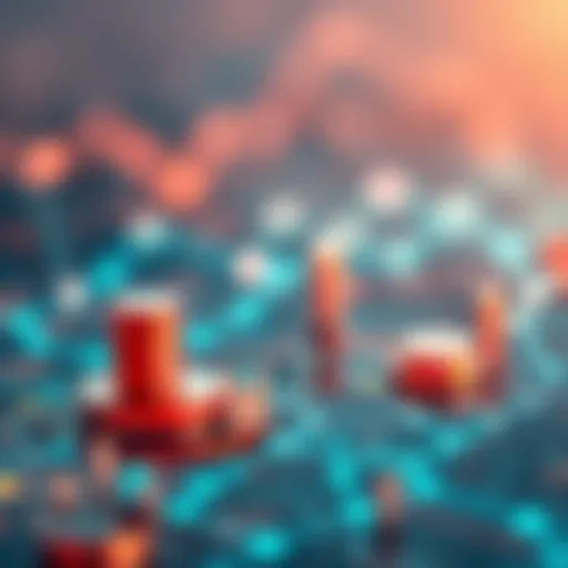 An abstract representation of decentralized finance concepts