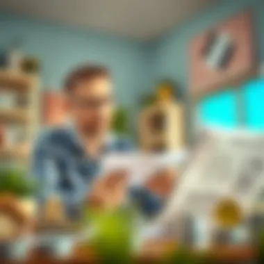 A homeowner analyzing financial documents