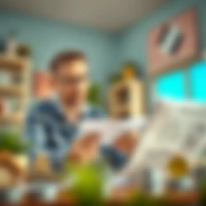 A homeowner analyzing financial documents