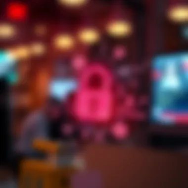 Understanding Identity Theft Risks An abstract representation of identity theft with visual elements symbolizing risks and consequences