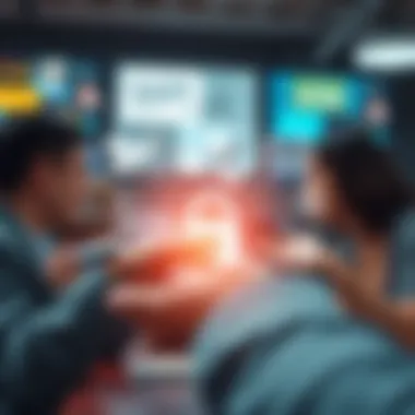 Best Practices for Safe Communication A conceptual image depicting safe communication practices with secure symbols and gestures