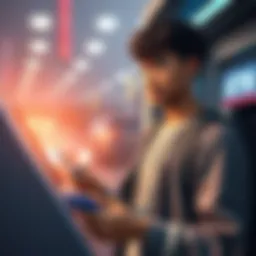 Teenager using an ATM card