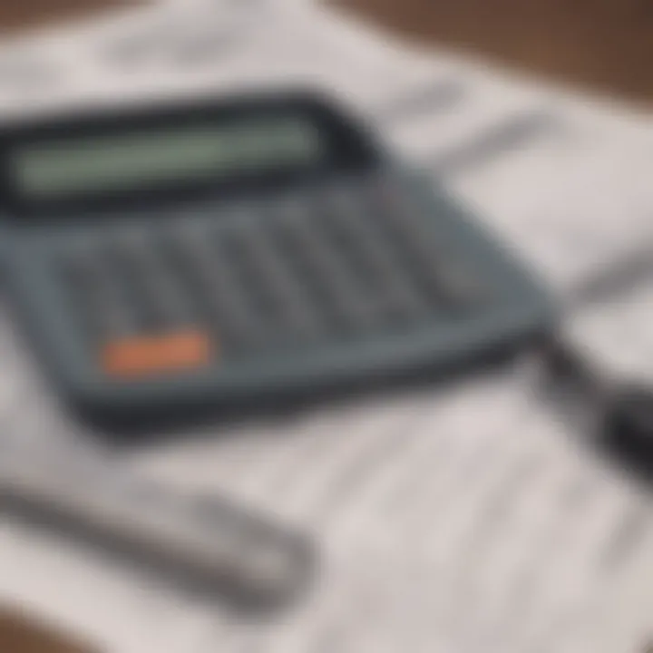 A calculator and financial documents illustrating budgeting.