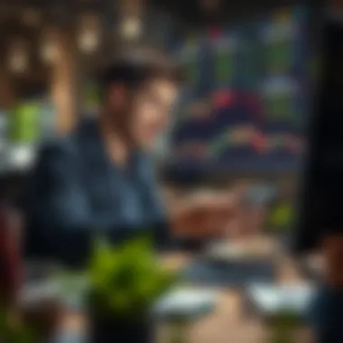 Illustration of a trader using technology for analysis