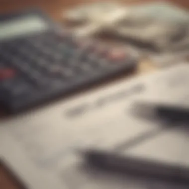 Assessing Financial Situation A calculator and bills representing financial assessment
