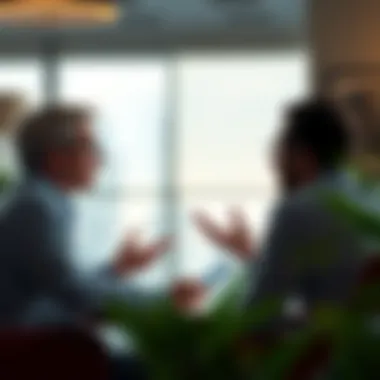 Illustration of a financial advisor discussing investment options with a client