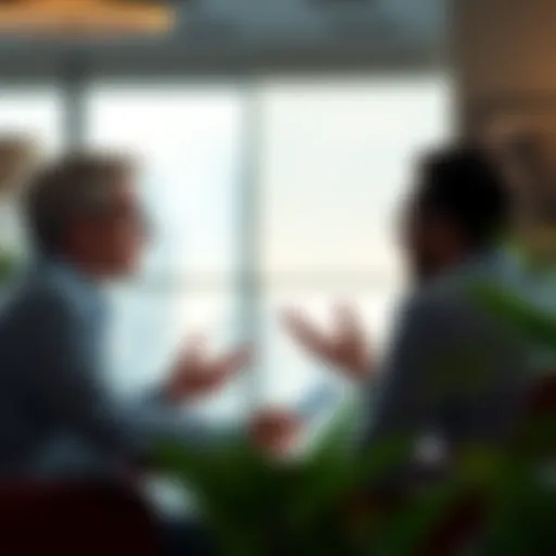 Illustration of a financial advisor discussing investment options with a client